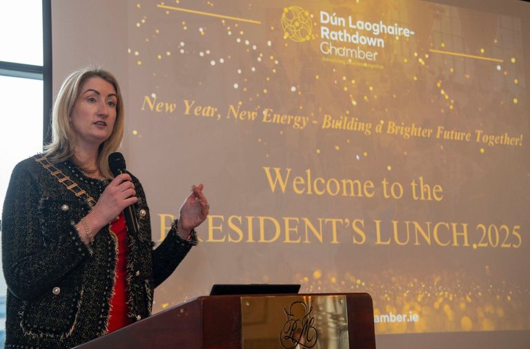 Jill Lush presenting at a business event